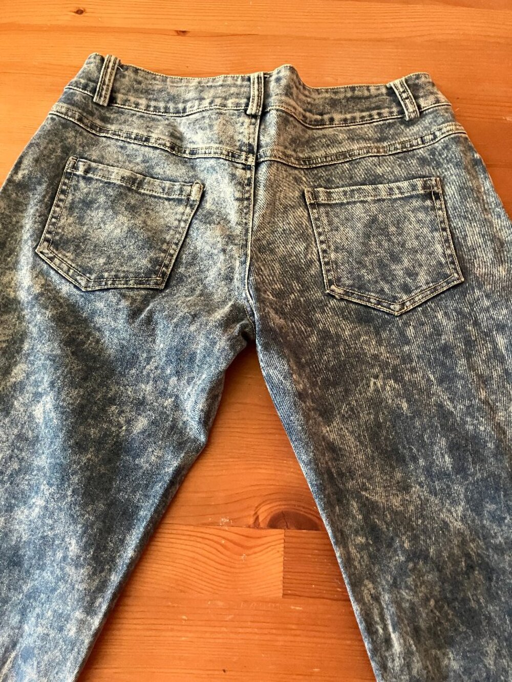 Ladies' E-MESSI Blue Marble Jeans Waist 28" - Picture 7 of 16